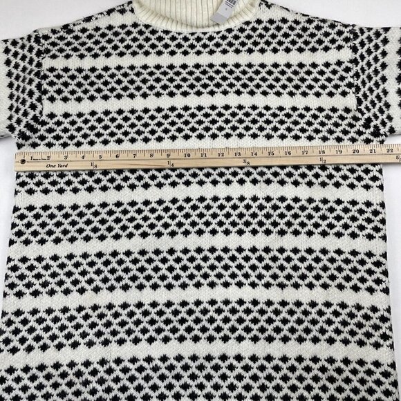 Ann Taylor Turtle Neck Sweater Women’s M Striped Black White 5% Wool - Picture 3 of 14